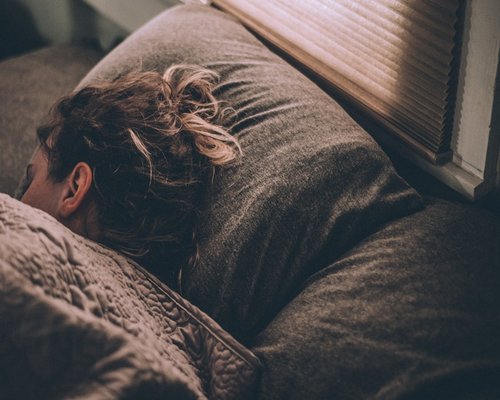 A person sleeping peacefully